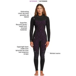 Billabong 2024 Femmes Synergy 3/2mm GBS Back Zip Combinaison Néoprène -Surf Fournitures Boutique 2024 femmes synergy 32mm gbs back zip combinaison neoprene 6