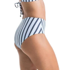 Bas De Maillot De Bain De Surf Femme Taille Haute ROMI MARIN BLANC GRIS FONCE -Surf Fournitures Boutique bas de maillot de bain de surf femme taille haute romi marin blanc gris fonce 3