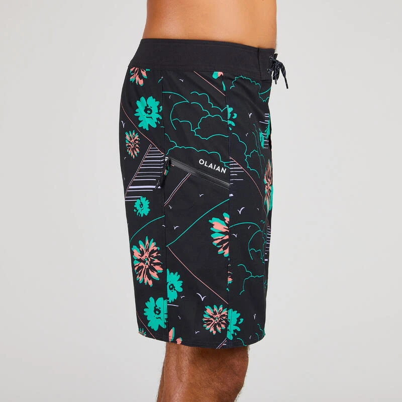Boardshort Surf 500 19" PARADISE BLACK 4 Boardshort Surf 500 19" PARADISE BLACK – Image 4