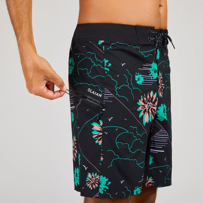 Boardshort Surf 500 19" PARADISE BLACK 7 Boardshort Surf 500 19" PARADISE BLACK – Image 7