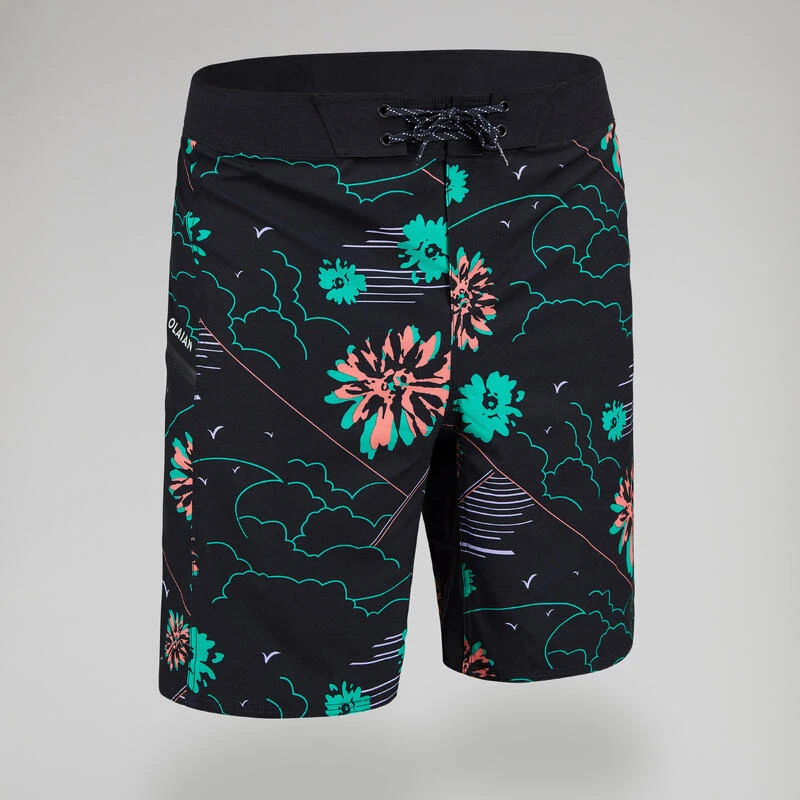 Boardshort Surf 500 19" PARADISE BLACK 1 Boardshort Surf 500 19" PARADISE BLACK
