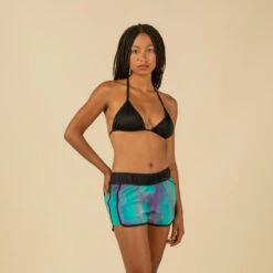 Boardshort Surf Femme TINI BLUR Avec Ceinture élastiquée Et Cordon De Serrage -Surf Fournitures Boutique boardshort surf femme tini blur avec ceinture elastiquee et cordon de serrage 3