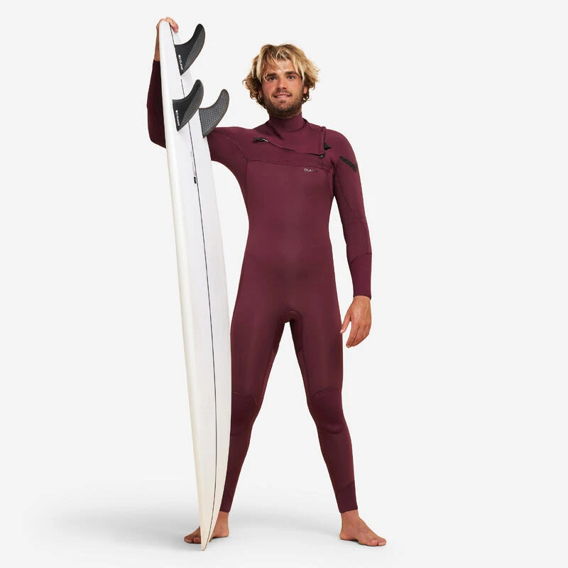 Combinaison Surf Néoprène 4/3 Mm Homme - 900 Bordeaux 1 Combinaison Surf Néoprène 4/3 Mm Homme - 900 Bordeaux