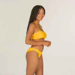 HAUT DE MAILLOT DE BAIN BANDEAU LAURA JAUNE AVEC COQUES AMOVIBLES -Surf Fournitures Boutique haut de maillot de bain bandeau laura jaune avec coques amovibles 2