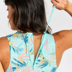 Haut De Maillot De Bain Brassière Femme - Carla Leoplant Turquoise -Surf Fournitures Boutique haut de maillot de bain brassiere femme carla leoplant turquoise 3