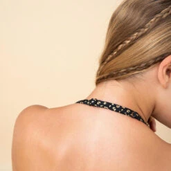 HAUT DE MAILLOT DE BAIN FOULARD FILLE 100 NOIR -Surf Fournitures Boutique haut de maillot de bain foulard fille 100 noir 5