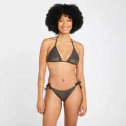 Haut De Maillot De Bain Triangle Femme - Mae Noir Pailleté -Surf Fournitures Boutique haut de maillot de bain triangle femme mae noir paillete 3
