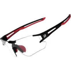 ROCKBROS Lunettes Photochromiques De Vélo 10125 Anti-uv400 - Noir Et Rouge