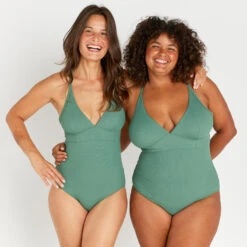 Maillot De Bain 1 Pièce Texturé Femme - Bea Kaki -Surf Fournitures Boutique maillot de bain 1 piece texture femme bea kaki 3