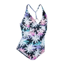 Maillot De Bain De Surf 1 Pièce Femme Avec Double Réglage Dos BEA PALMDARK BLANC -Surf Fournitures Boutique maillot de bain de surf 1 piece femme avec double reglage dos bea palmdark blanc 2
