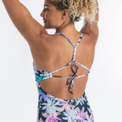 Maillot De Bain De Surf 1 Pièce Femme Avec Double Réglage Dos BEA PALMDARK BLANC -Surf Fournitures Boutique maillot de bain de surf 1 piece femme avec double reglage dos bea palmdark blanc 4