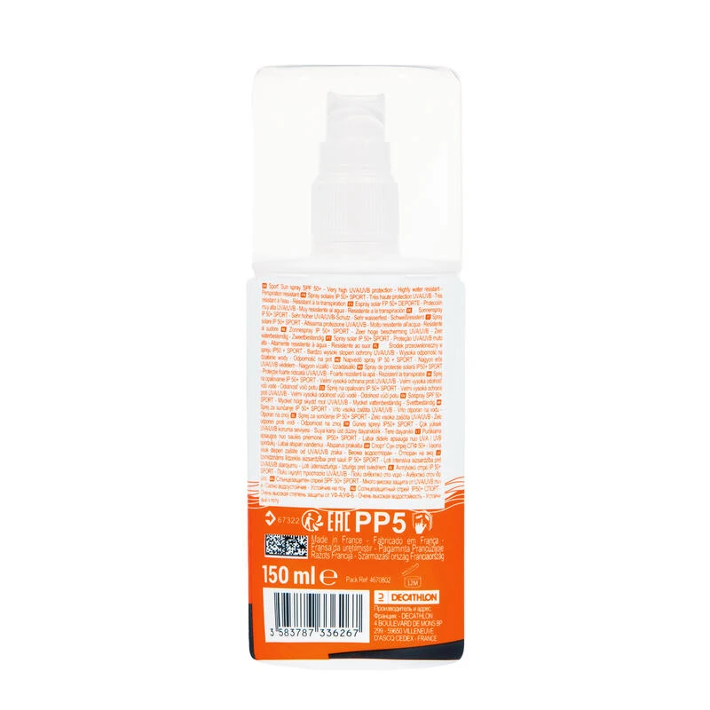Decathlon Protection Solaire SPRAY SPORT IP50+ 150 ML 2 Decathlon Protection Solaire SPRAY SPORT IP50+ 150 ML – Image 2