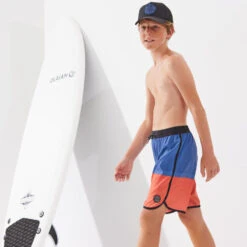 SHORT DE BAIN 500 BLEU ROUGE -Surf Fournitures Boutique short de bain 500 bleu rouge 5