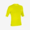 Tee Shirt Anti Uv Surf Top 100 Manches Courtes Homme Jaune Anis