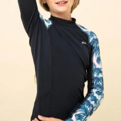 Top Solaire Fille Manche Longue Noir Presana -Surf Fournitures Boutique top solaire fille manche longue noir presana 4